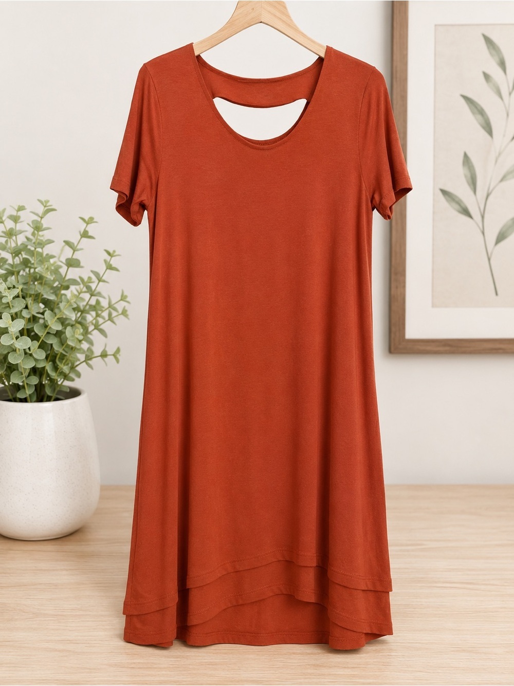Soft Surroundings XL Salmon Cutout Midi Dress